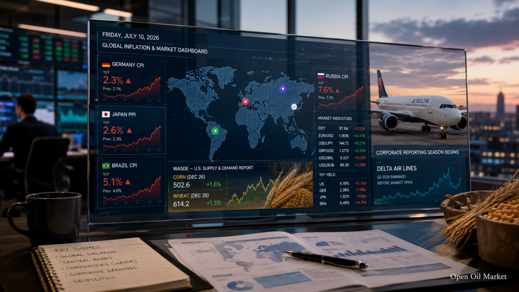 Inflation in Germany, Russia, and Brazil, Japan's PPI, WASDE, and Delta Air Lines report – key events on 10th July 2026