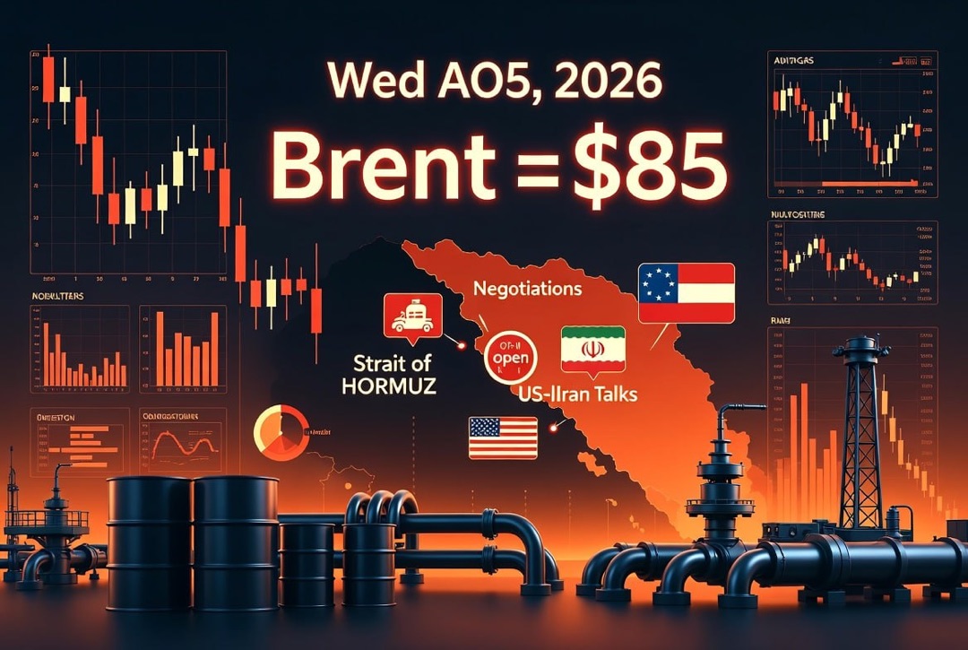 Oil and Gas News and Energy - Wednesday, August 5, 2026: US-Iran negotiations to open the Strait of Hormuz crash oil prices, Brent hovers around $85