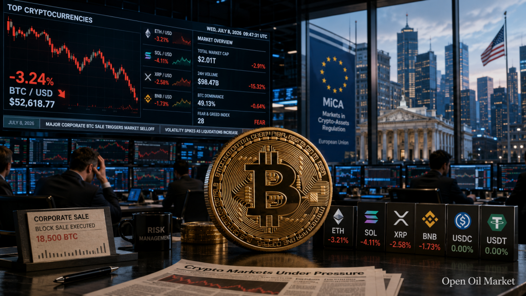 Cryptocurrency News, Wednesday July 8, 2026: Bitcoin Under Pressure from MiCA Regulations