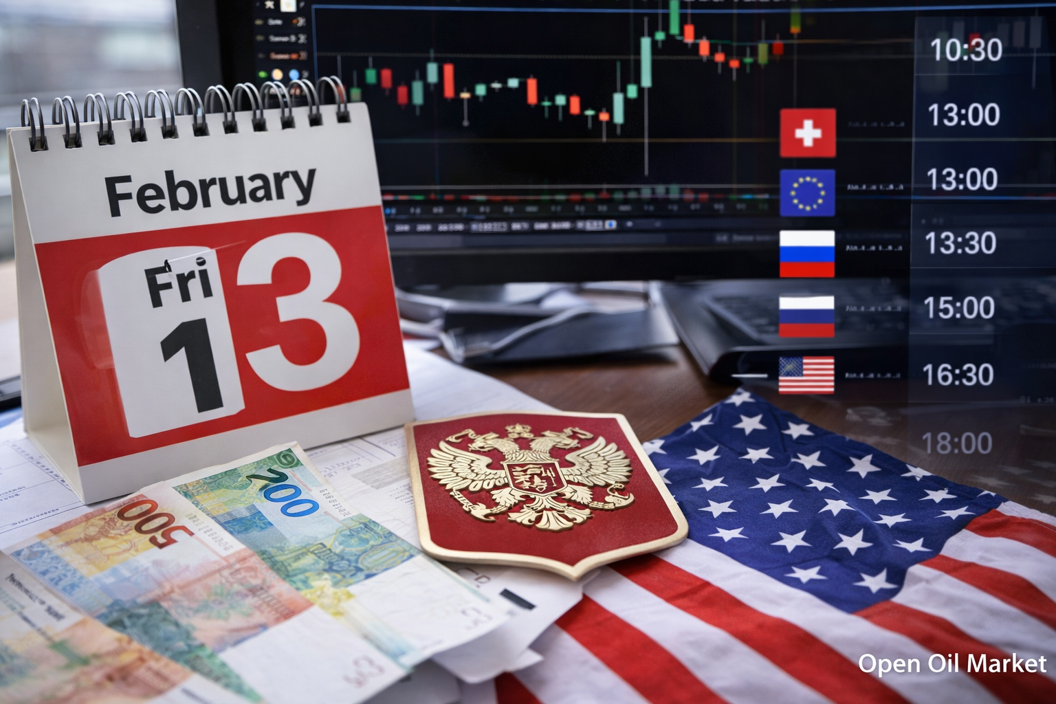 Economic Events and Corporate Reports – Friday, 13th February 2026: CPI USA and Russia, Central Bank Rate, Eurozone GDP