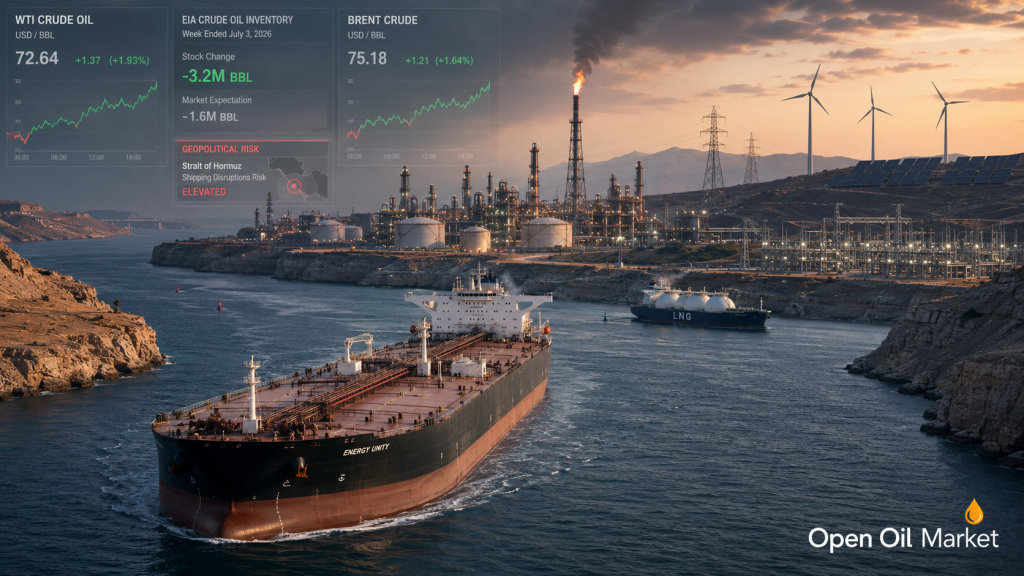 Oil and Gas News and Energy - Wednesday, July 8, 2026: Hormuz Risk, EIA Inventories, and the Oil Product Market