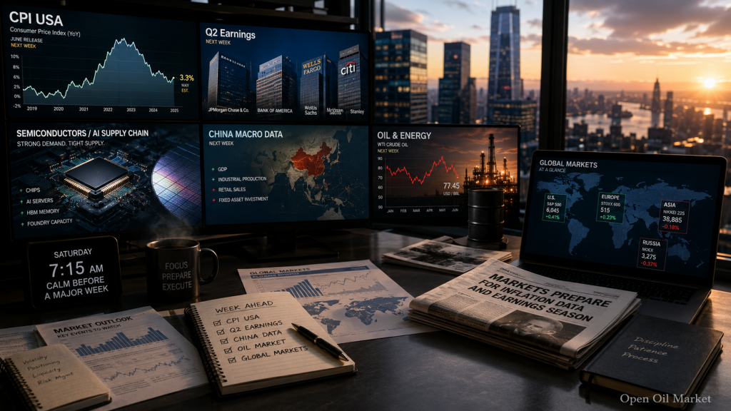 Economic Events and Corporate Earnings — Saturday, 11 July 2026: Quiet Calendar Ahead of US CPI, Bank Reports, and China Data
