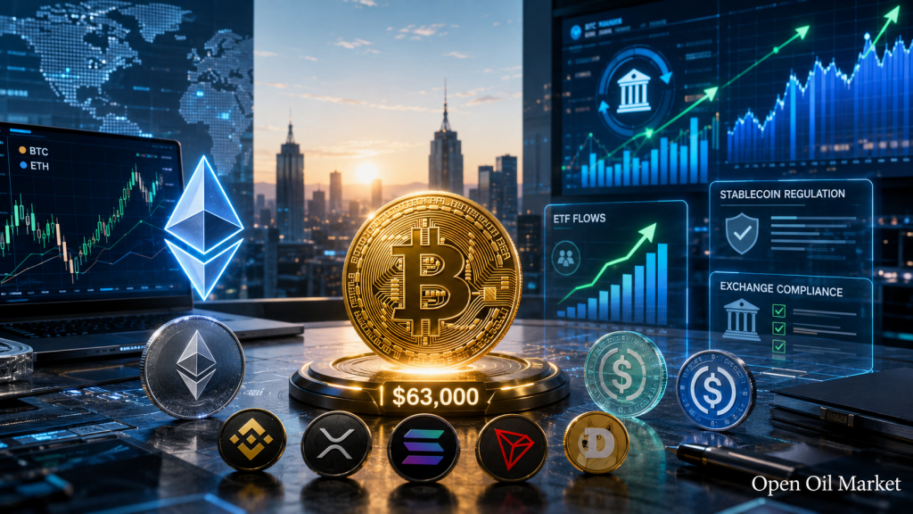 Cryptocurrency Market 10 July 2026: Bitcoin around $63,000, Ethereum, Top 10 Cryptocurrencies, ETFs, and Stablecoins