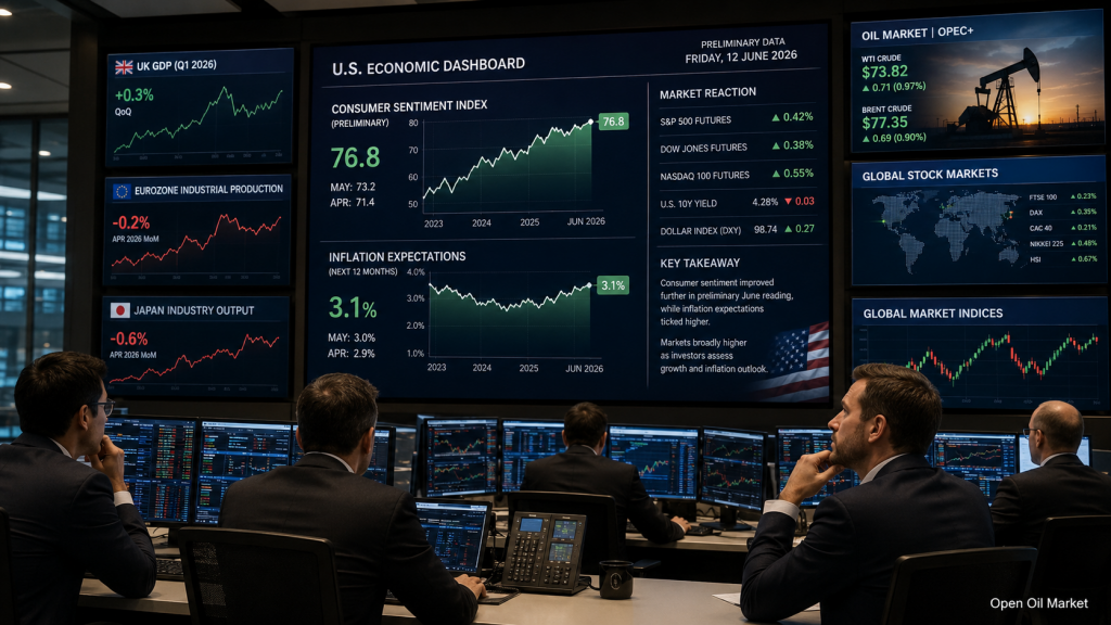 Investor Calendar: US Consumer Sentiment Index, Inflation Expectations, OPEC Report and Global Stock Markets June 12, 2026