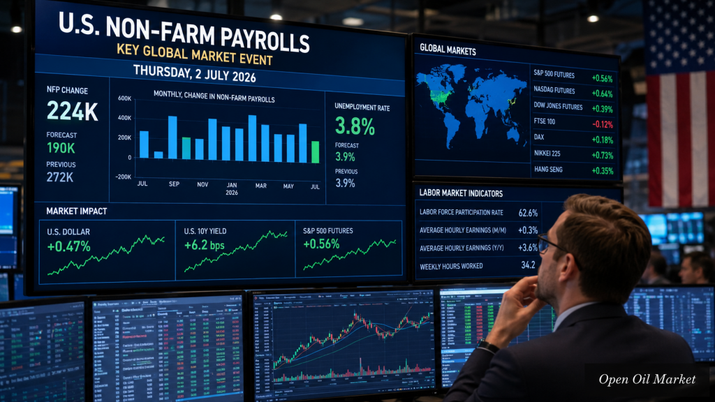 Economic Events and Corporate Reports — Thursday, 2nd July 2026: US NFP, Unemployment, Financial Congress of the Bank of Russia, and EIA Gas Stocks